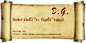 Dobribán Gyöngyi névjegykártya