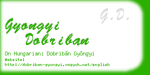 gyongyi dobriban business card